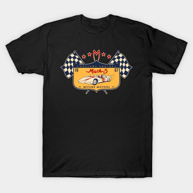 Mach 5 Mifune Motors T-Shirt by Sachpica